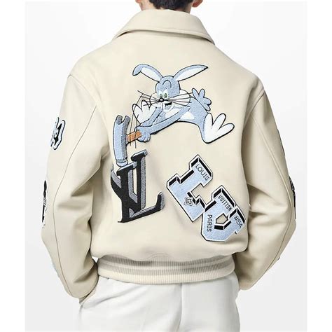 lv varsity jacket cream